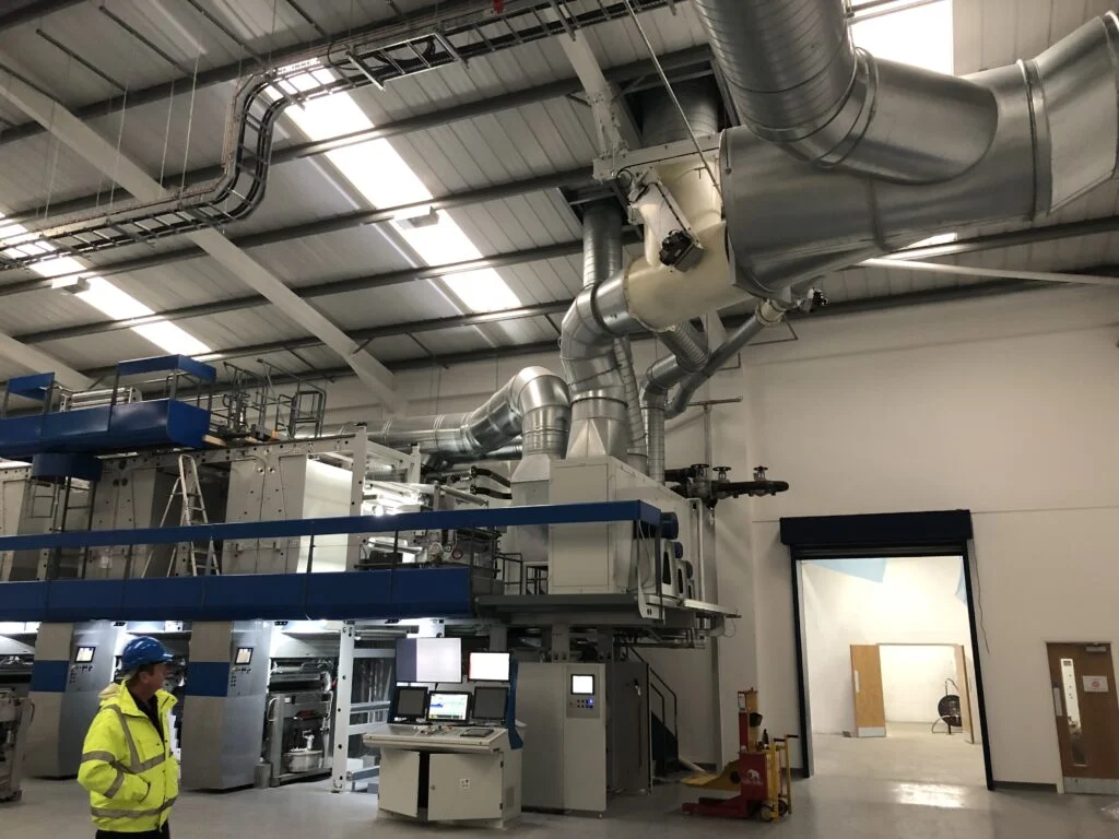 Ductwork in packaging plant.